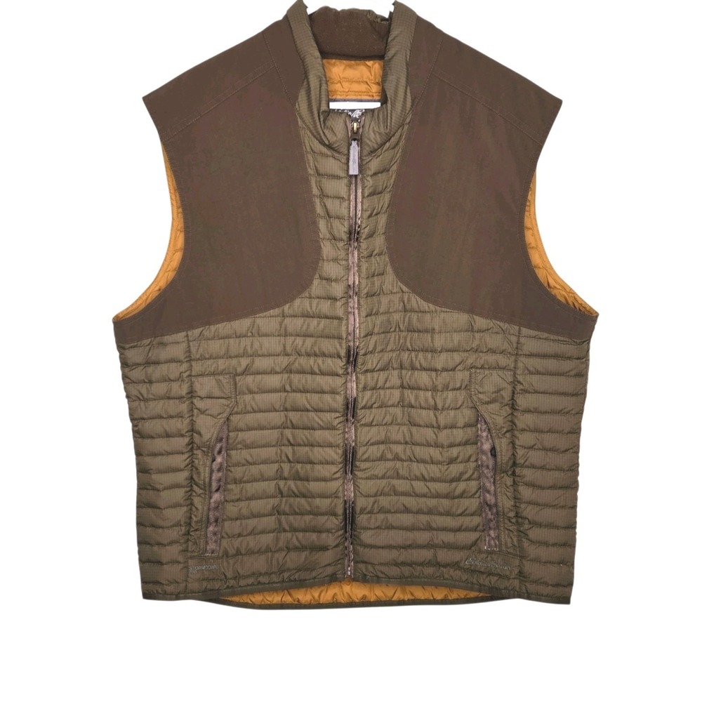 Eddie Bauer Hunting Vest Men's XL Brown Sport Shop 700 Quilted Puffer Goose Down